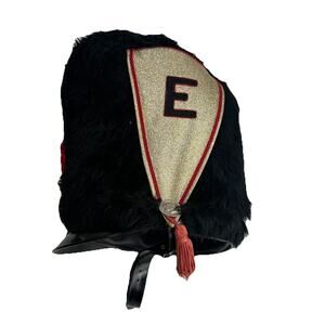 Vintage Furhauf Marching Band Tall Hat Black Fur Size 6 7/8 Escondido CA 1970s